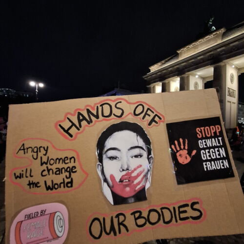 Plakat "Stopp Gewalt gegen Frauen"